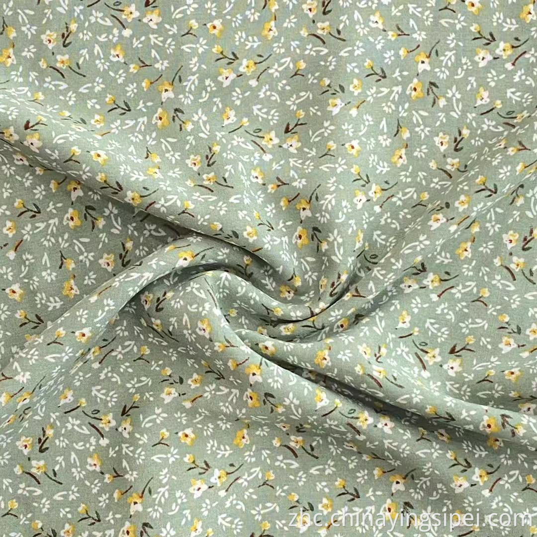 45s最早的图案花软印花fuli crepe 100％粘液面料